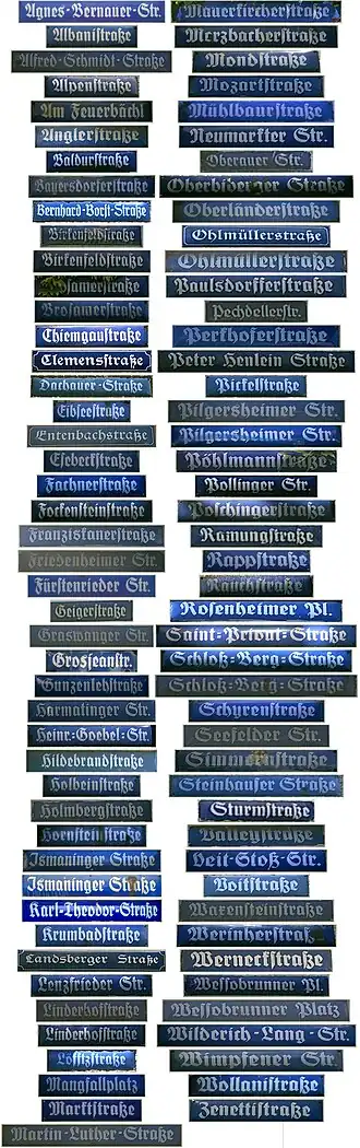 Ausgewählte Frakturschriftschilder