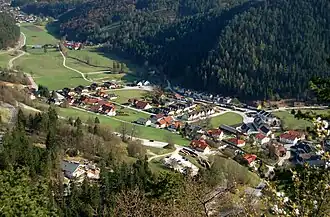 Muggendorf vom Hausstein (664 m) aus gesehen