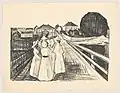 Auf der Brücke (1912–13), Lithografie, 37,3 × 52,8 cm, Munch-Museum Oslo