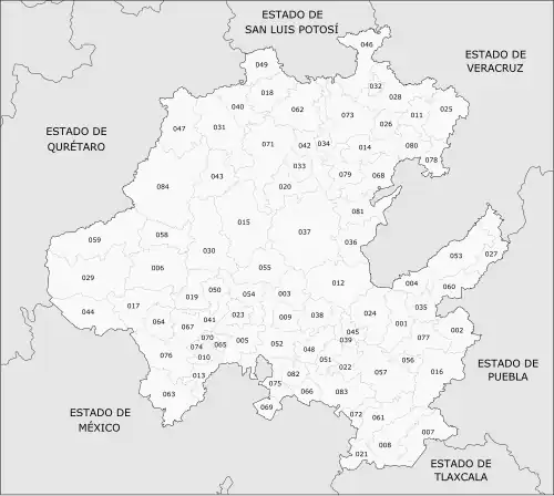 Verwaltungsgliederung von Hidalgo