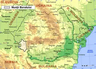 Lage des Banater Gebirges