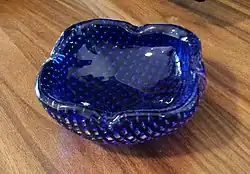 Murano-Glas-Aschenbecher mit Luftblasen, 1960er Jahre