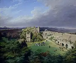 Blick von der Burg Hohlandsberg, 1833.