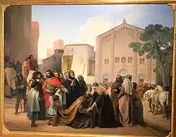 Francesco Hayez, Otto II. versöhnt sich mit seiner Mutter Adelheid von Burgund.