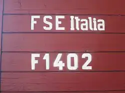 Aufschrift auf gedecktem Güterwagen der FSE