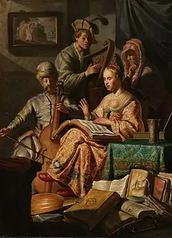 Musizierende Gesellschaft, 1626, Öl auf Eichenholz, 63,4 × 47,6 cm, Rijksmuseum Amsterdam
