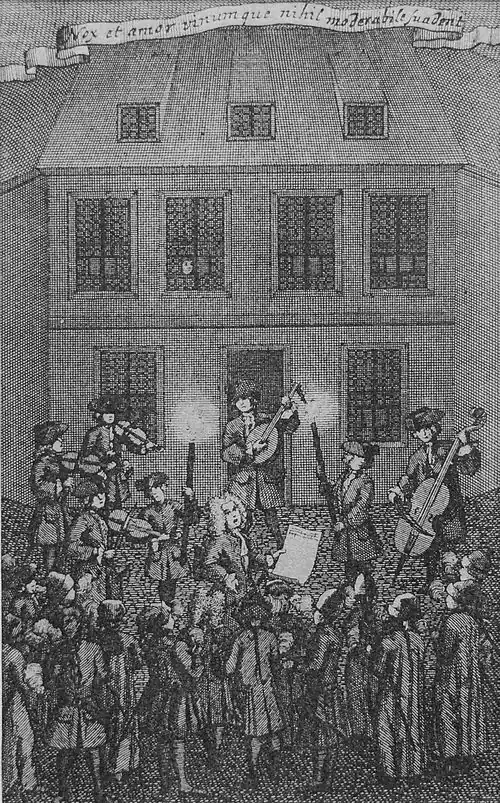 Musizierende Studenten Collegium musicum Leipzig 1727