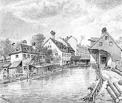 Die Westermühle am Westermühlbach, 1880