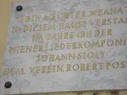 Gedenktafel Johann Sioly Komponist.