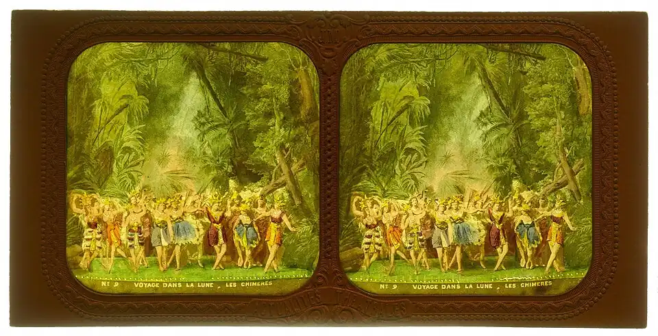Die Chimären. Stereoskopie von Jules Alexandre Marinier, um 1875