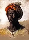 Nègre au turban von Eugène Delacroix (1798–1863), als Illustration in der Biographie von Hugh Barnes verwendet