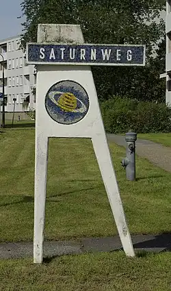 Straßenschilder „Saturnweg“ (nördliches)