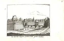 Wöhrder Türlein und Bastei mit Blick nach Nürnberg, 1709