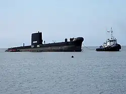 Die Onondaga bei ihrer Ankunft vor der Küste von Pointe-au-Père im Jahr 2008