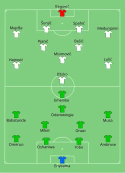 Aufstellung Nigeria gegen Bosnien und Herzegowina