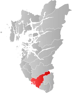 Lage der Kommune in der Provinz Rogaland