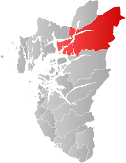 Lage der Kommune in der Provinz Rogaland