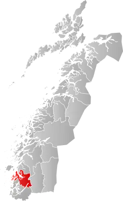 Lage der Kommune in der Provinz Nordland