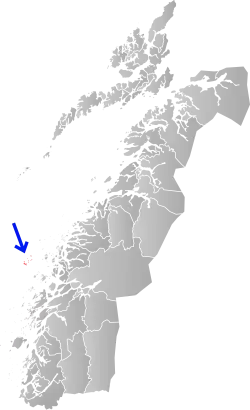 Lage der Kommune in der Provinz Nordland