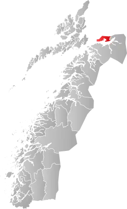 Lage der Kommune in der Provinz Nordland