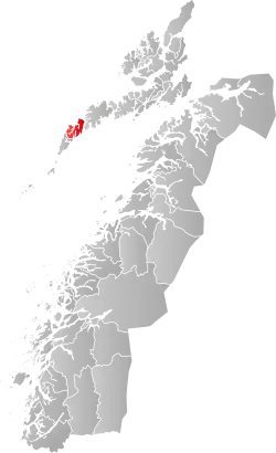 Lage der Kommune in der Provinz Nordland