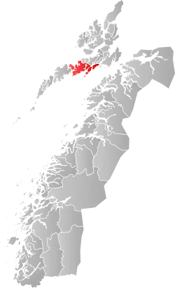 Lage der Kommune in der Provinz Nordland