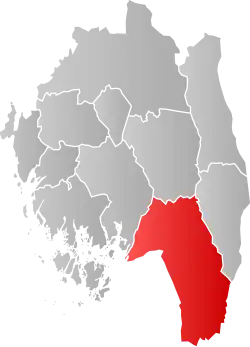 Lage der Kommune in der Provinz Østfold
