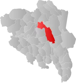 Lage der Kommune in der Provinz Innlandet