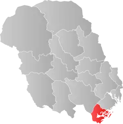 Lage der Kommune in der Provinz Telemark
