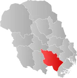 Lage der Kommune in der Provinz Telemark