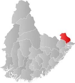 Lage der Kommune in der Provinz Agder