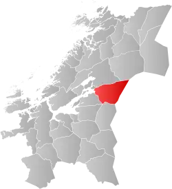 Lage der Kommune in der Provinz Trøndelag