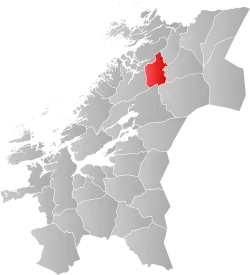 Lage der Kommune in der Provinz Trøndelag