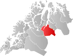 Lage der Kommune in der Provinz Troms