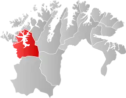 Lage der Kommune in der Provinz Finnmark