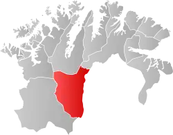 Lage der Kommune in der Provinz Finnmark