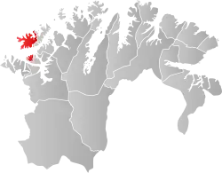 Lage der Kommune in der Provinz Finnmark