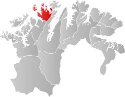 Lage der Kommune in der Provinz Finnmark