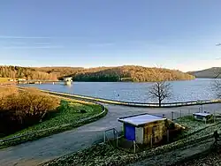 Blick vom Staudamm Große Dhünntalsperre