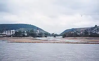 Nahemündung bei Niedrigwasser