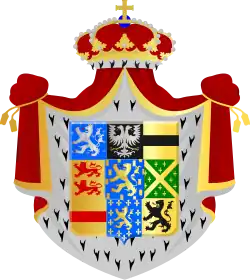 Wappen Fürst Ludwigs 1789–1794 mit Wappenmantel und Fürstenkrone