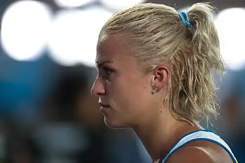 Natalija Dobrynska Rang neun mit 6,38 m