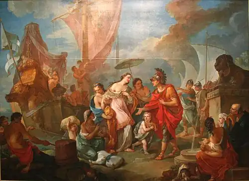 Charles-Joseph Natoire, Ankunft Cleopatras in Tarsus (1756).