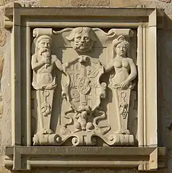 Wappen des Hoch- und Deutschmeisters Georg Hund von Wenkheim an der Großen Kelter, von 1567