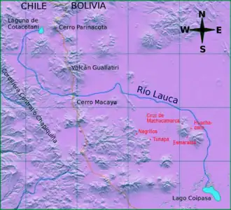 Negrillos in der Ebene des Río Lauca