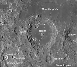 Virchow, Neper und Umgebung (LROC-WAC)