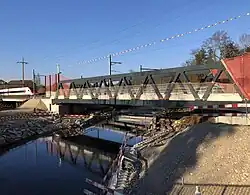 Baustelle mit der neuen oberen Brücke