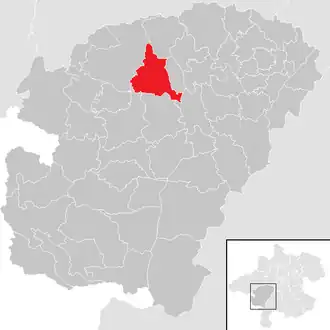 Lage der Gemeinde Neukirchen an der Vöckla im Bezirk Vöcklabruck (anklickbare Karte)