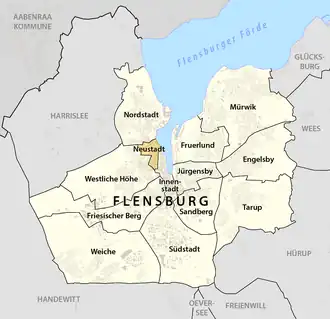 Lage von Neustadt in Flensburg