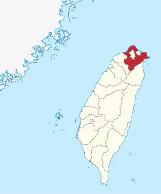 Karte von Taiwan, Position von Neu-Taipeh hervorgehoben